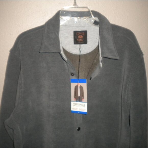 Copper Oak Mens Size Large Gray Snap Lined Shacket Shirt NWT - Picture 3 of 5